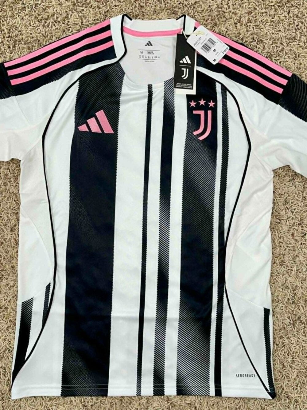 Adidas Juventus 25/26 Home Soccer Jersey White JJ4320, Men’s Size Medium (New)